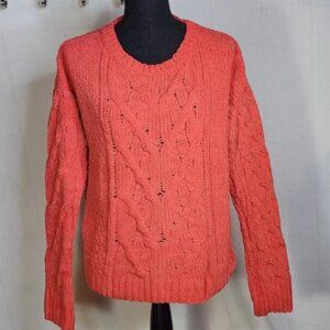Aeropostale Salmon Pink Polyester Long Sleev Lightweight Cable Knit Sweater Sz S